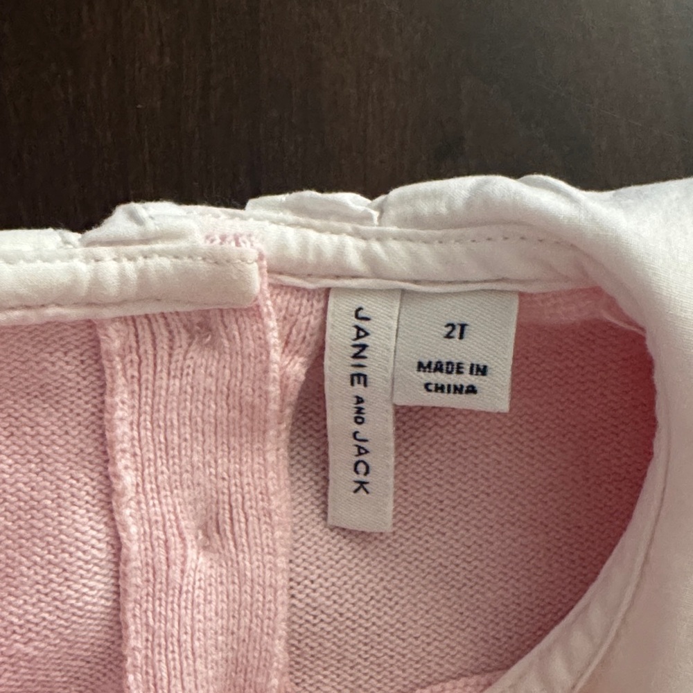 Janie and Jack Pink Sweater with Bunny Design - Picture 2 of 9